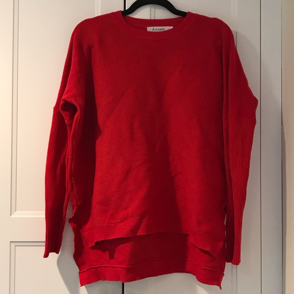 Red Crewneck Women's Sweater